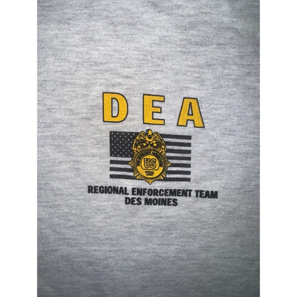 Vintage DEA T-Shirt Regional Enforcement Team Des Moines Hanes Beefy-T XL - Picture 2 of 5